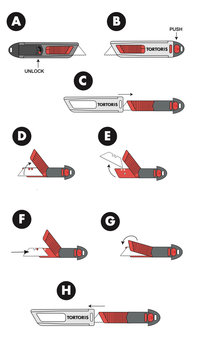Blade change of the TORTORIS SAFE 10 in eight steps